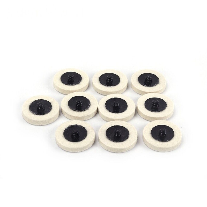 10PCS Wool Buffing Polishing Pad 2 inch Die Grinder Drill Roll Lock Sanding Disc gallery