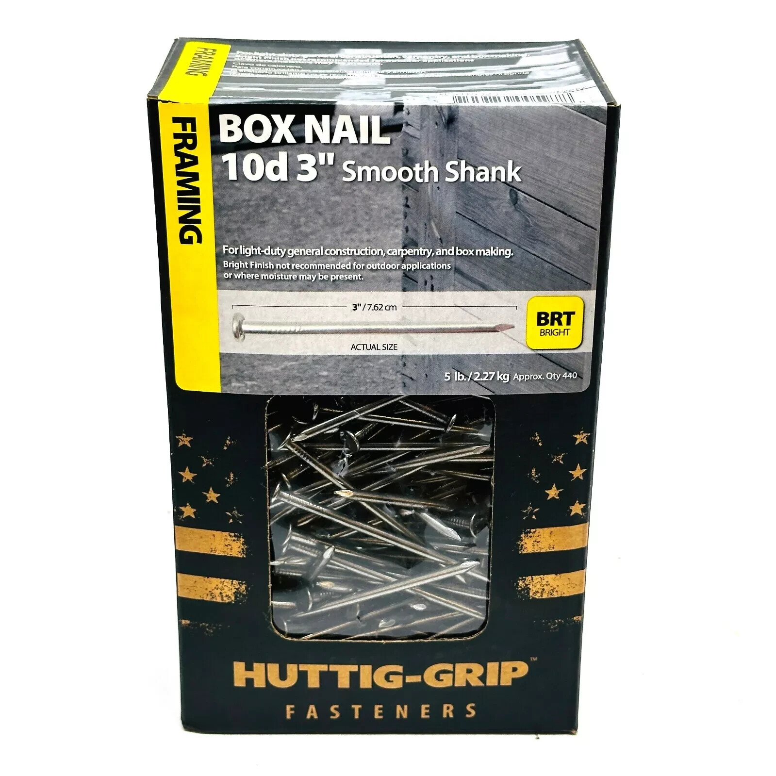 Huttig Grip 10d Framing Box Nail 3in HGN10BX5 Bright Smooth Shank 5 lb 440 Nails gallery