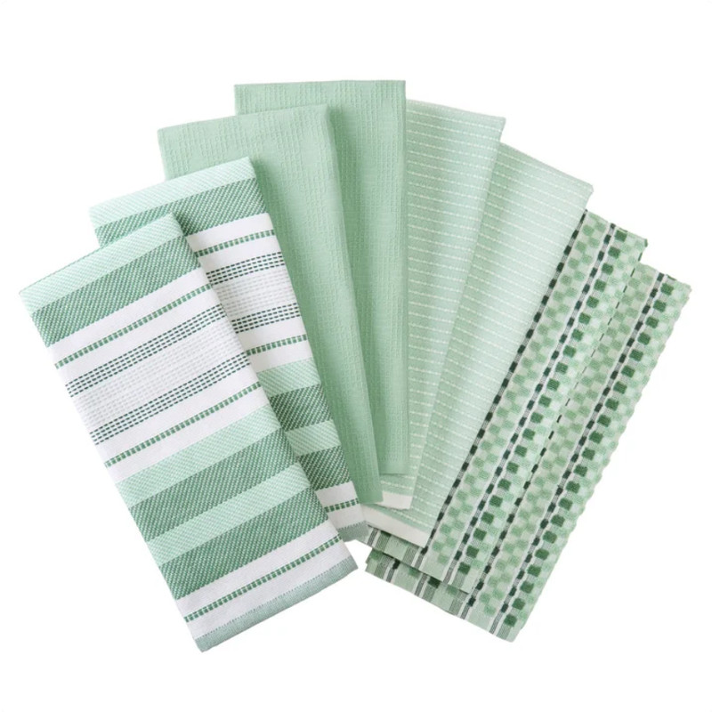 KitchenAid Kitchen Towels Green Multicolor 8-Pack Rectangular - New!! gallery