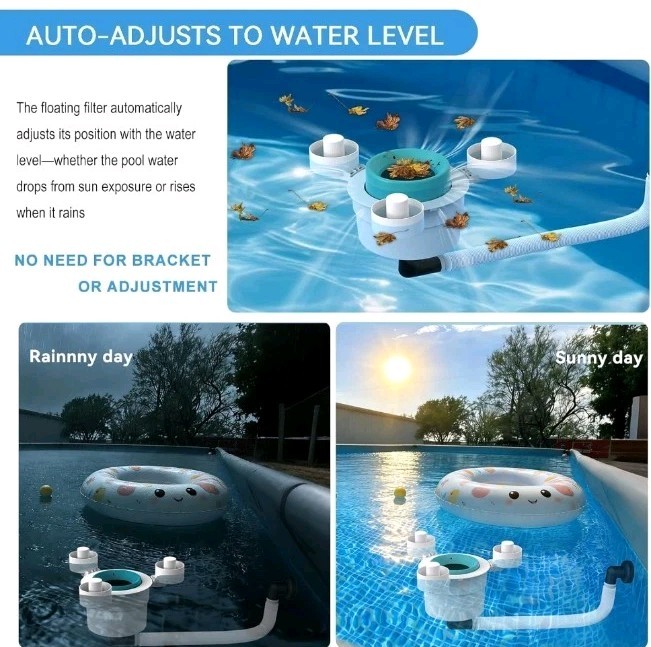 Surface Float Skimmer,No Installation Required, no Adjustable Bracket... gallery