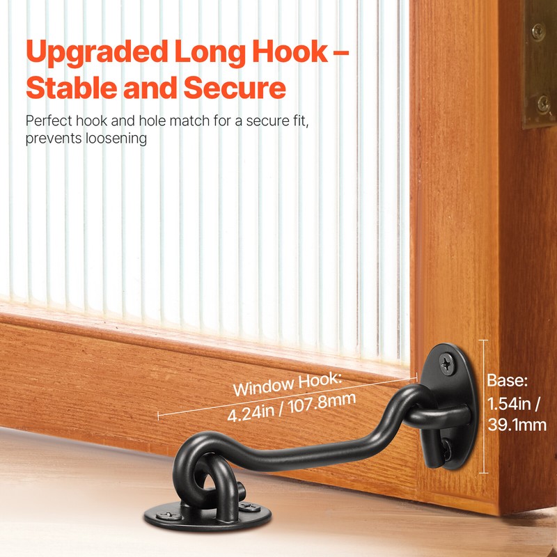 Hook and Eye Gate Latch 2 Pack Barn Door Latch Hook with Mounting Screws gallery