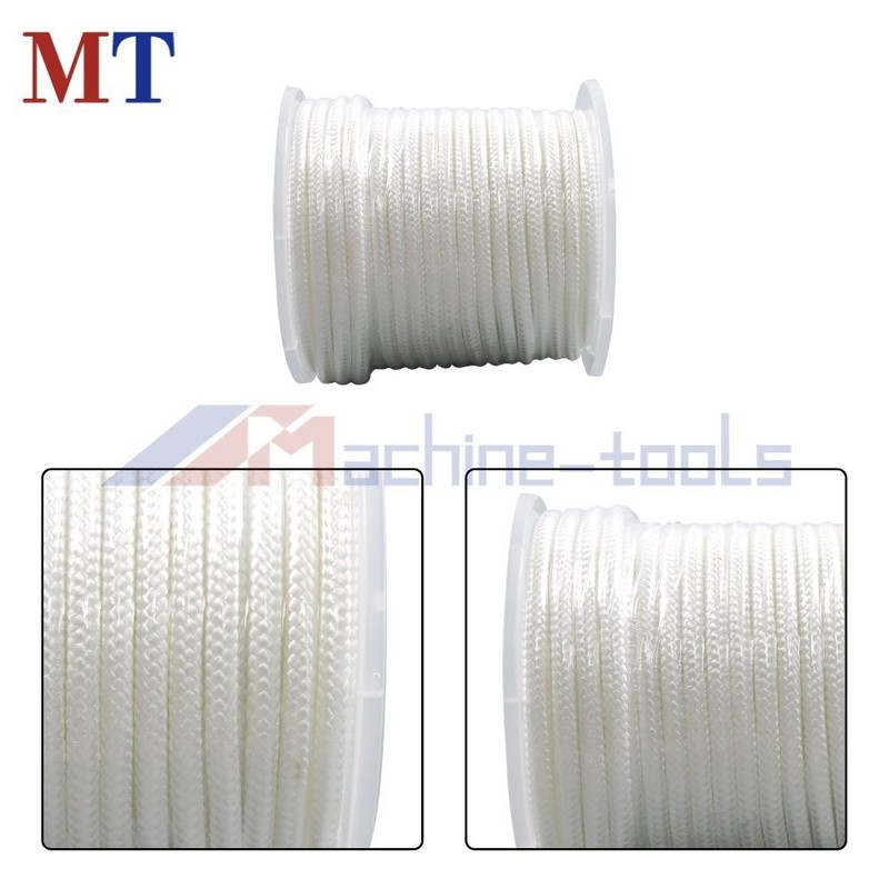 5/16" x 100' White Nylon Solid Braid Knot Rope High UV & Abrasion Resistance gallery