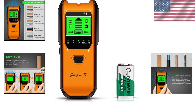 Multifunctional Stud Locator - Detect Metal, AC Wires & More Effortlessly gallery