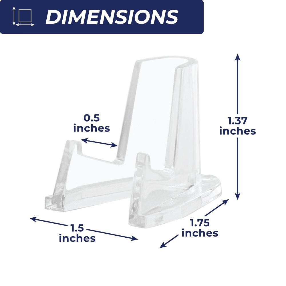Currency & Coin Slab Display Stand Deluxe Easels with 1/2" Shelf, Clear 5 Pack gallery