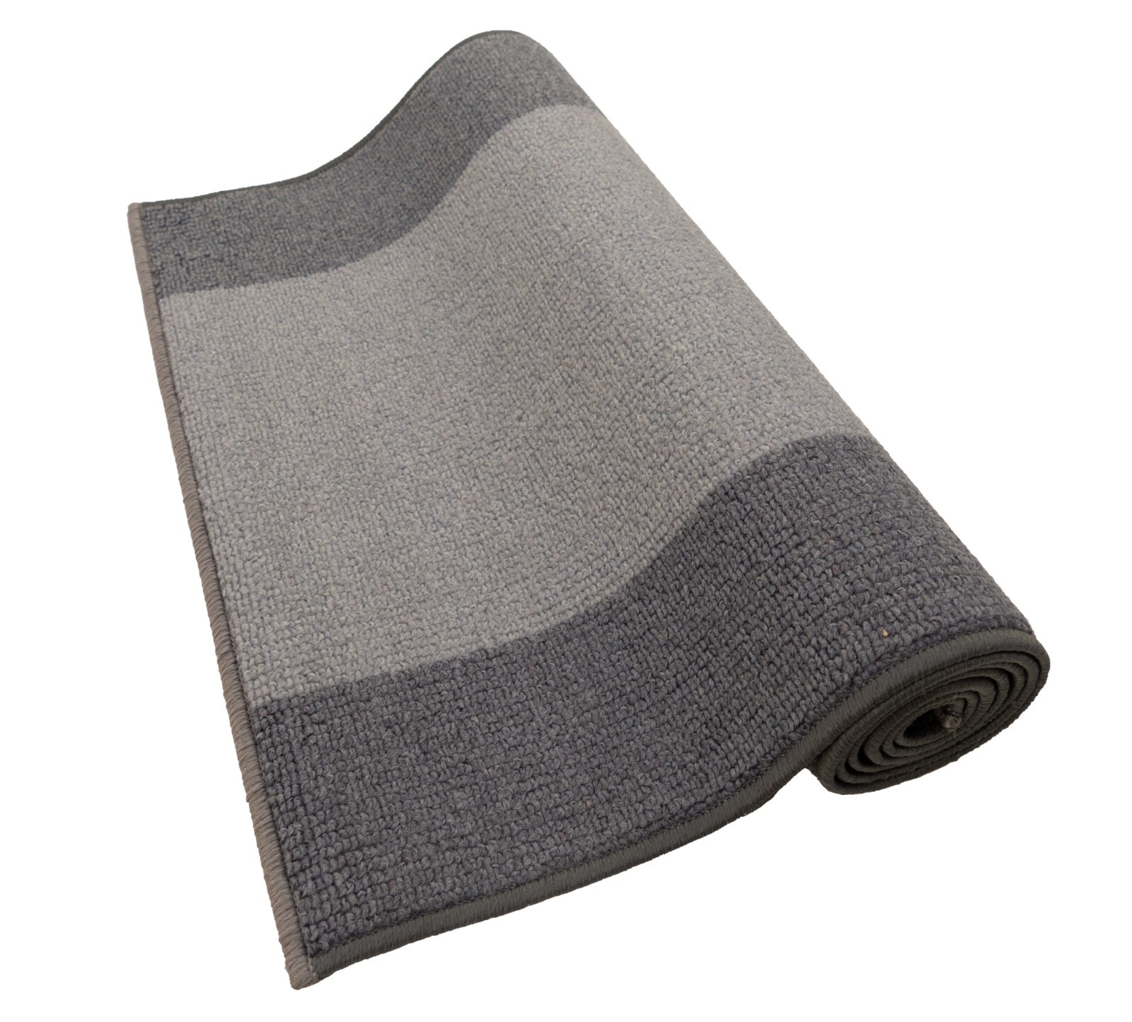 Custom Size Solid Border Grey Design Slip Resistant Washable Runner Rug 25" Wide gallery