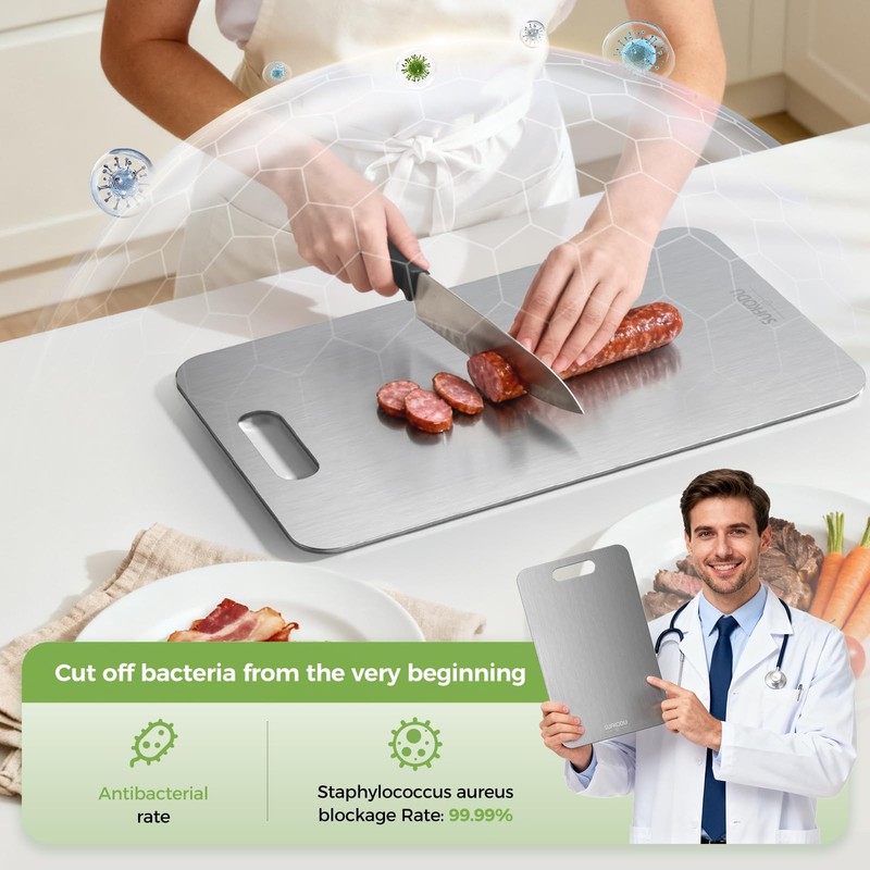 Titanium Cutting Board Set 3pc S M L Double-Sided Non-Toxic Dishwasher Safe gallery