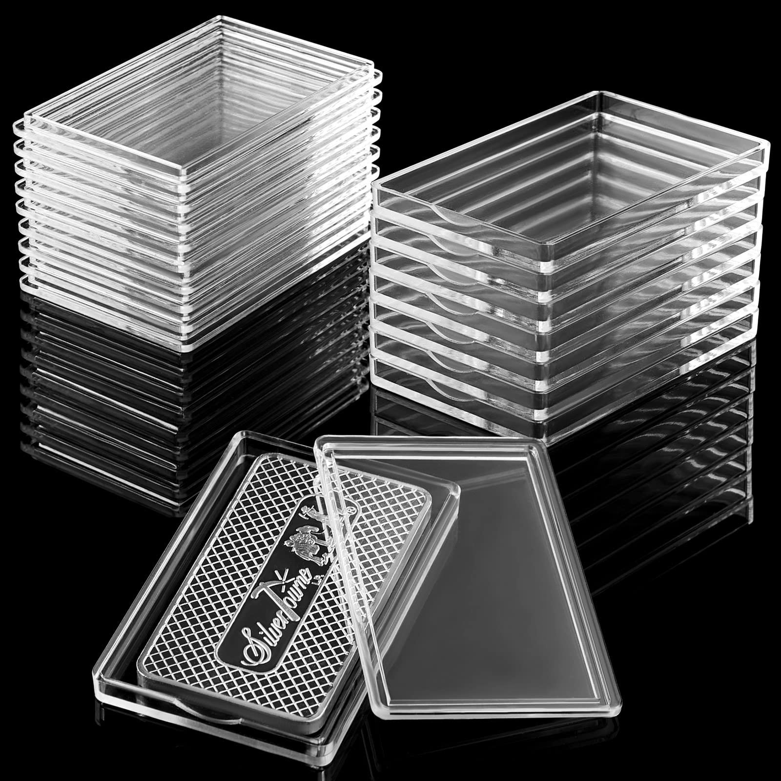 15 Pcs 1oz Silver Bar Holder Case Clear Acrylic Silver Bar Holder Capsule gallery