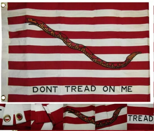 2X3 FT Embroidered Sewn FIRST NAVY JACK GADSDEN 600D 2PLY Nylon Flag BANNER gallery