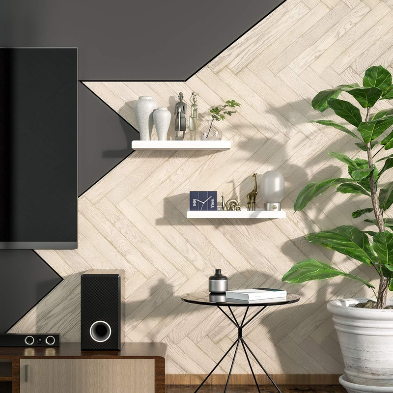 Love-Kankei Floating Shelves Wall Mounted Set of 2, 17 Inch Rustic Wood Wall She gallery