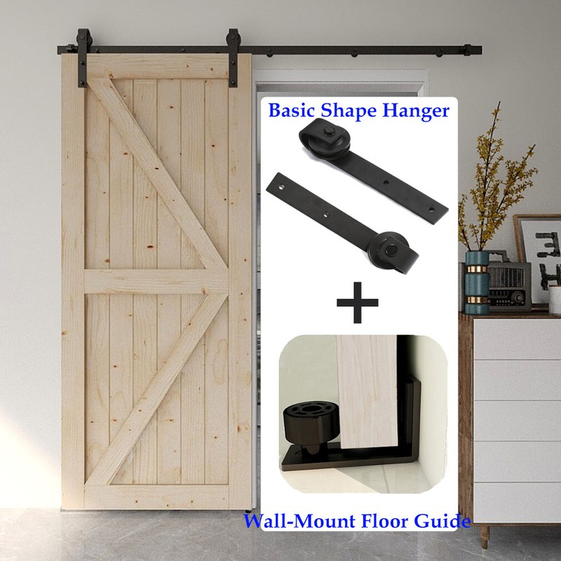 Sliding Barn Door Hardware Kit 4FT/5FT/6FT/6.6FT/7FT/8FT for Single/Double Doors gallery
