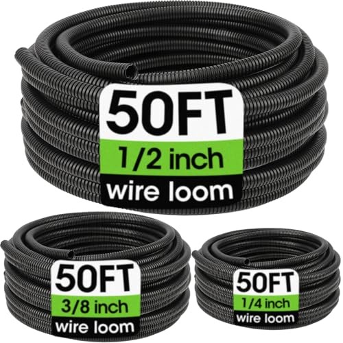 Wire Loom 1/4", 1/2", 3/8 Inch x 50 FT, Split Wire 1/4", 1/2", 3/8" X 50 ft gallery