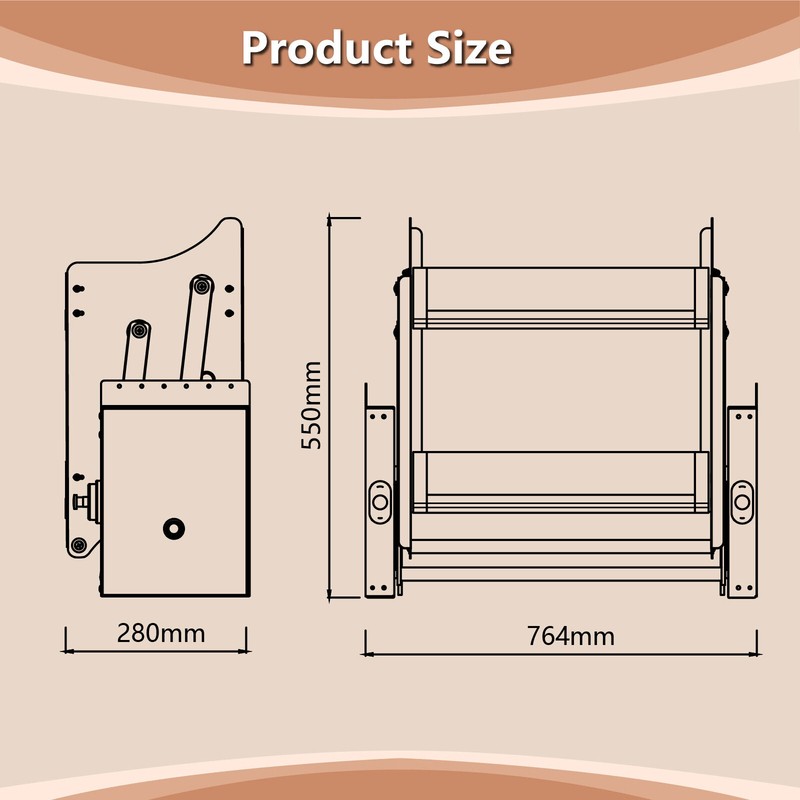 24''/30''/36'' Pull Down Shelf 2 Tier Pull Down Cabinet Organizer 66lbs Capacity gallery