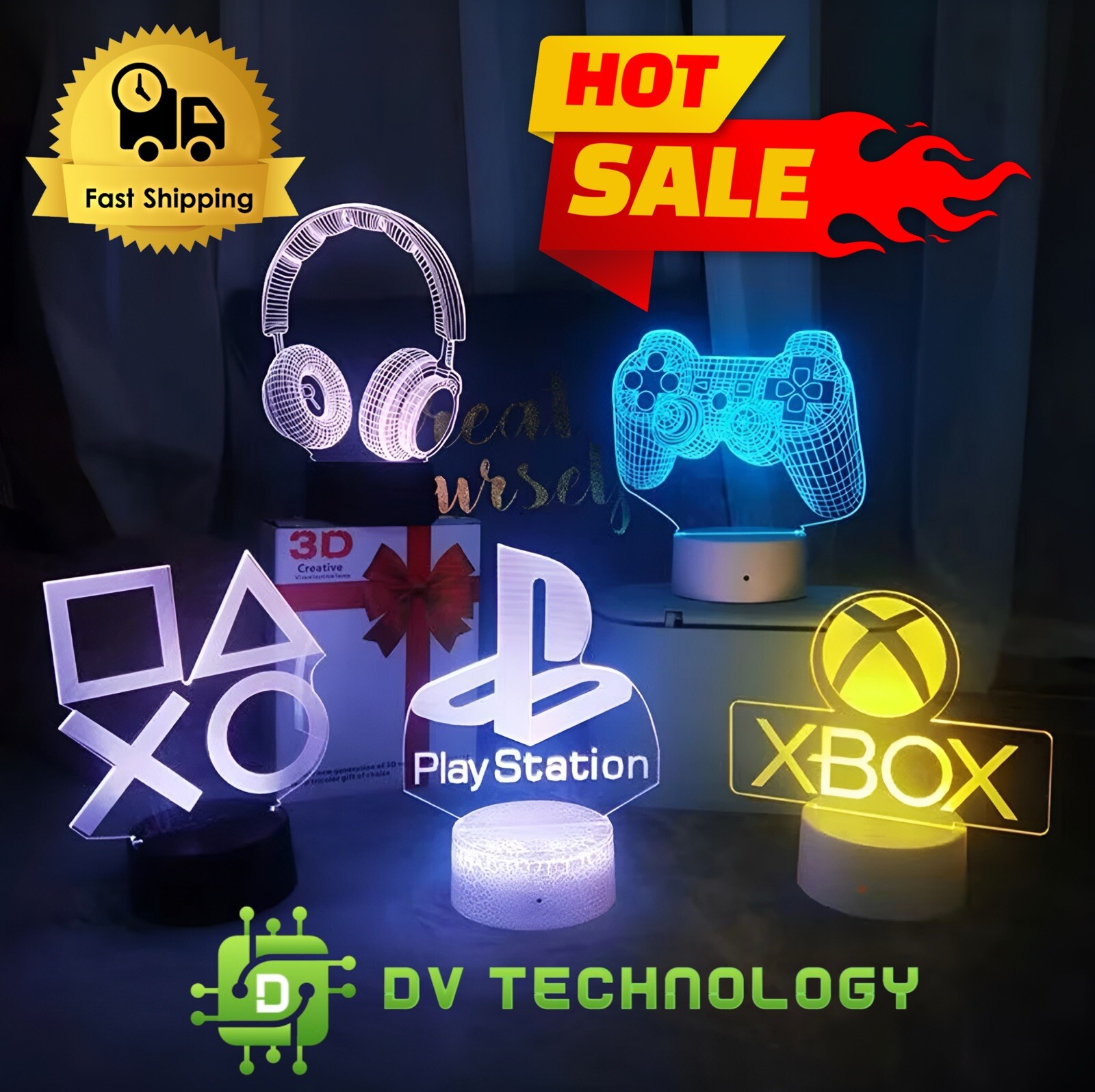 3D Led Lamp Gaming Room Decor USB 16 Colors With Remote Control Night Light gallery