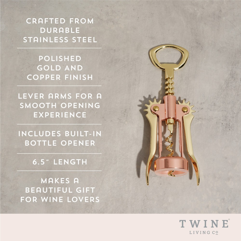 Copper and Gold Winged Corkscrew by Twine® gallery