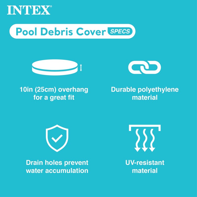 Intex 15' Round Frame Above Ground Pool Debris Cover with Drain Holes (Open Box) gallery