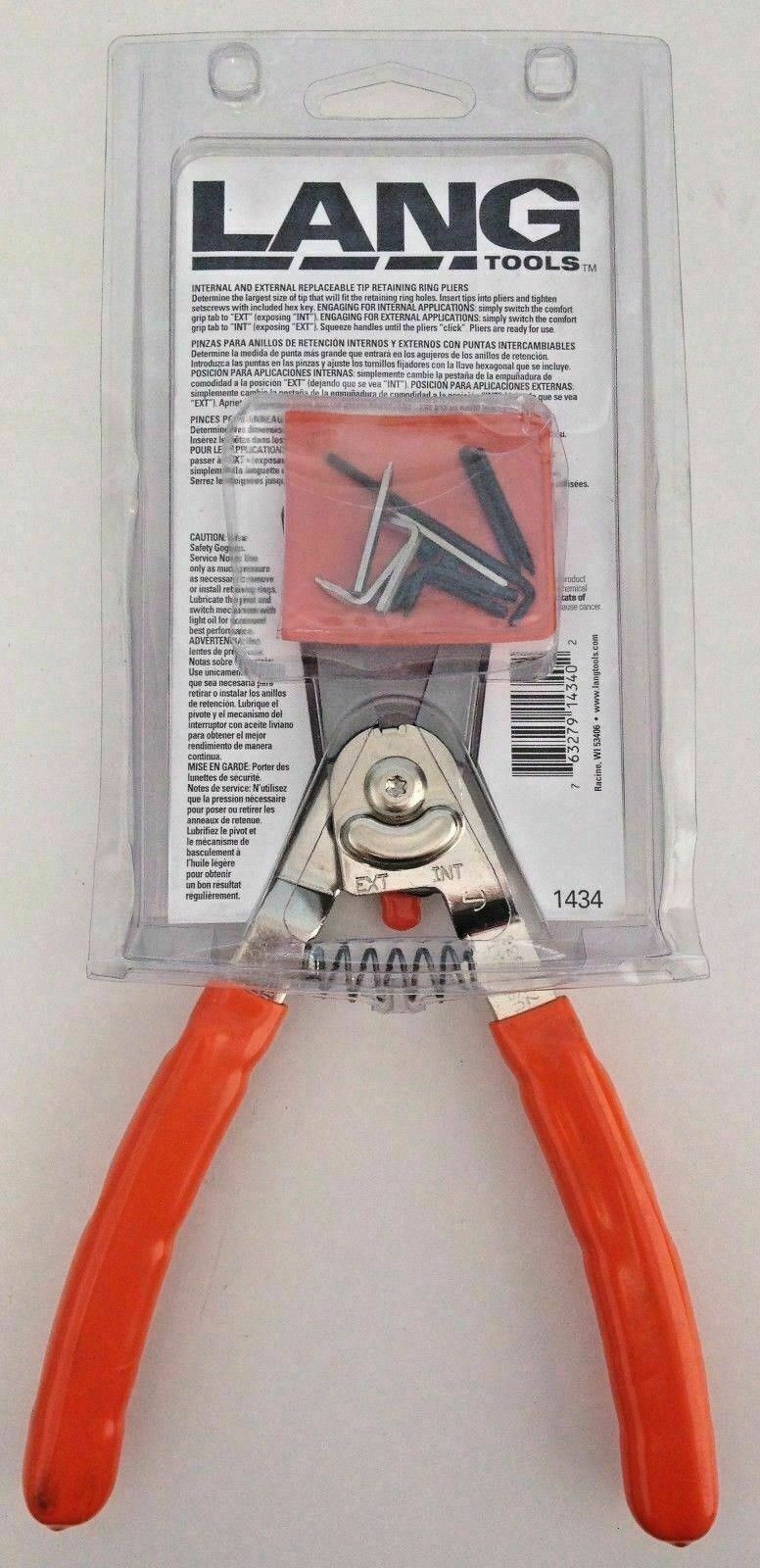 Lang Tools 1434 "Quick Switch" Internal & External Snap Ring Pliers USA gallery