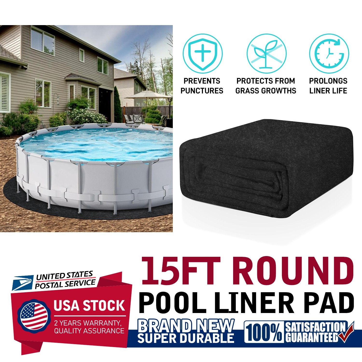 Easy to Install Swimming Pool Round Pool Liner Pool Pads for above Ground 15Ft gallery
