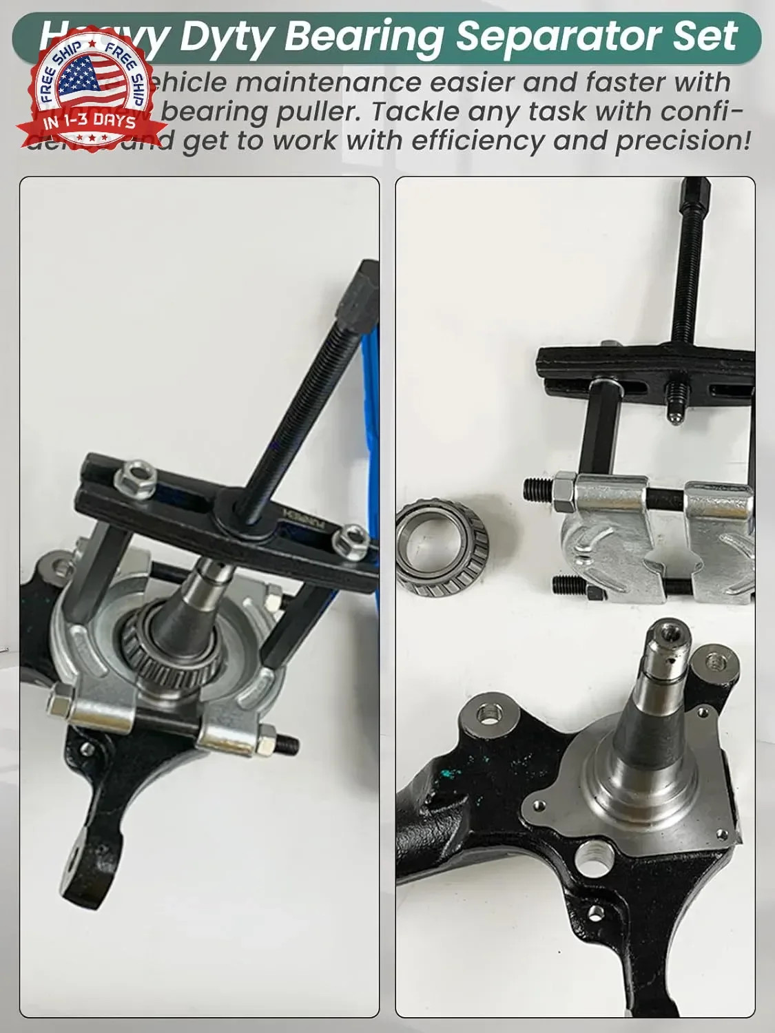 14pcs Bearing Removal Puller Kit 5 Ton Capacity Pinion Wheel Bearing Separator T gallery