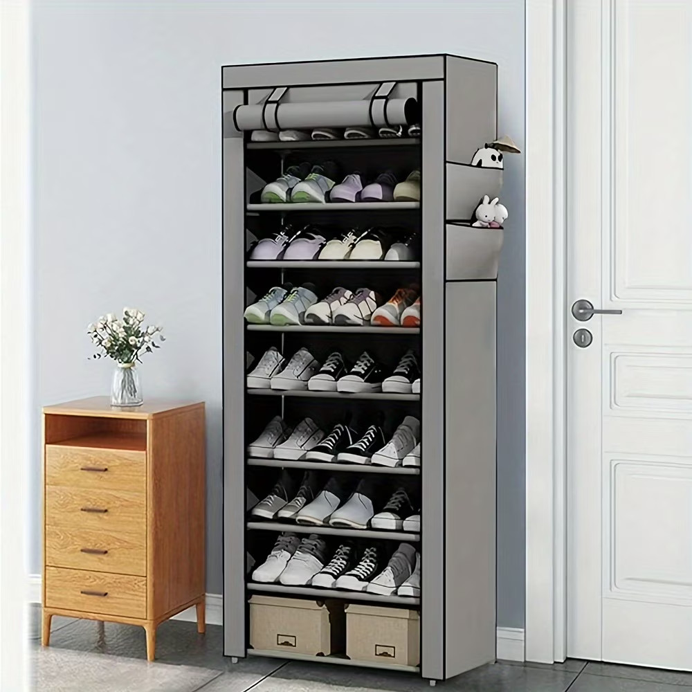Shoe Rack 10 Layers 9 Shelf Shoes Standing Cabinet Storage Organizer Dustproof gallery