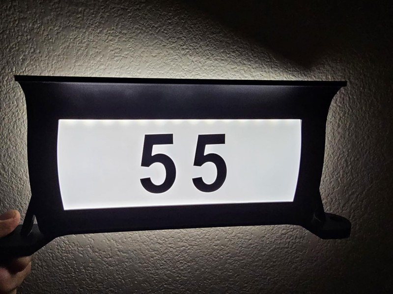 US Solar Power LED Light Sign House Street Door Address Plaque Number Plate Lamp gallery