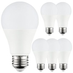 6Pack A19 LED Light Bulb, 9W (60W), 100-240 Multi-Volt, 3000K, E26, 810LM
