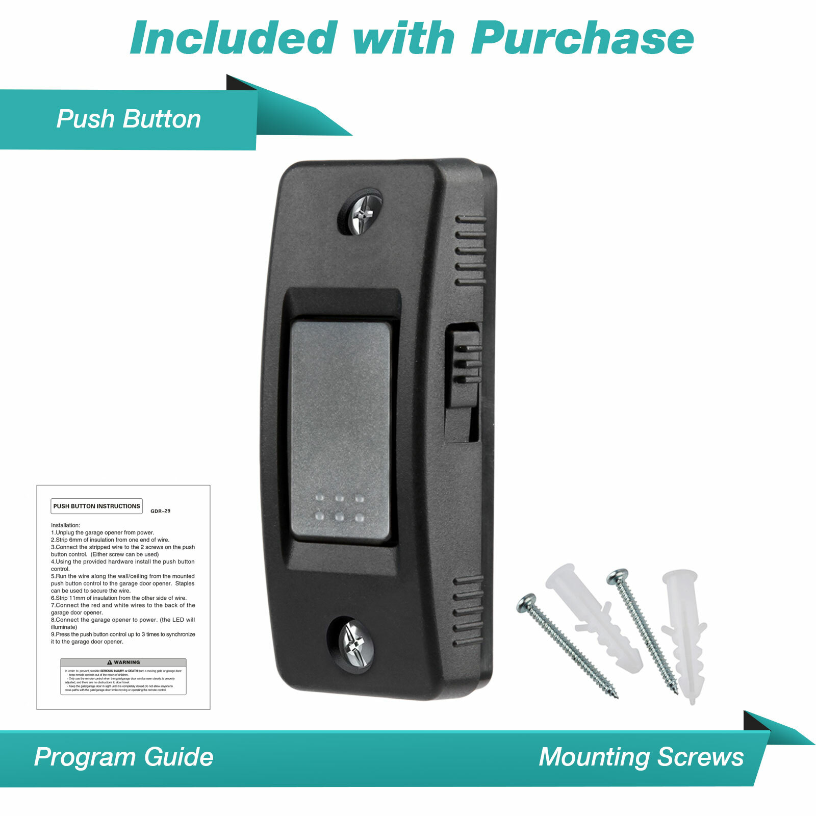 Push Button Garage Door Opener Control For LiftMaster 883LM Security+ 2.0 Yellow gallery
