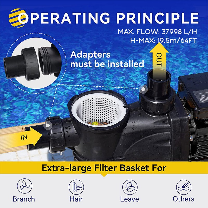 1.2-3.0 HP Energy Efficient Pump Fit Hayward Super Pump In-Ground Swimming Pools gallery