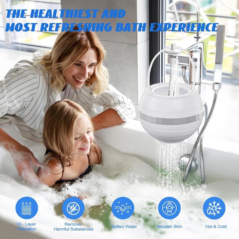 FEELSO Bath Filter for Tub Faucet, Bath Water Filter with 2 Filter Cartridges gallery