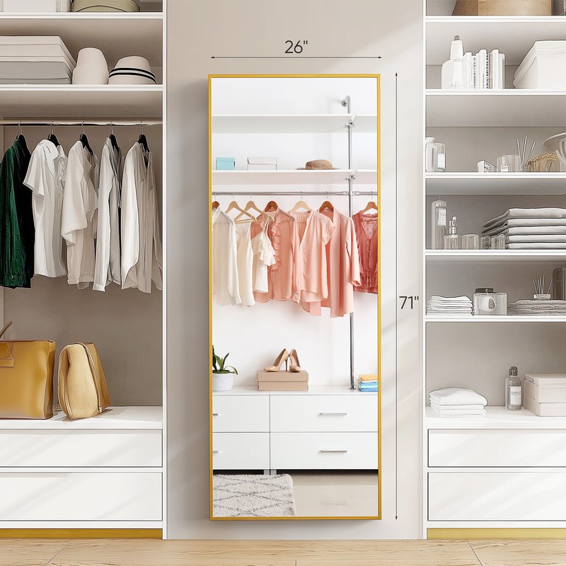 Aluminium Alloy Framed Rectangular Full Body Mirror 3 Mount Styles (Hang/Stand) gallery