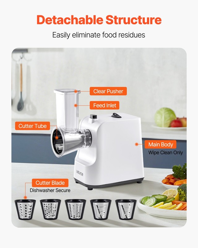 VEVOR Electric Cheese Grater Salad Maker 200W Salad Shooter Vegetable Slicer gallery