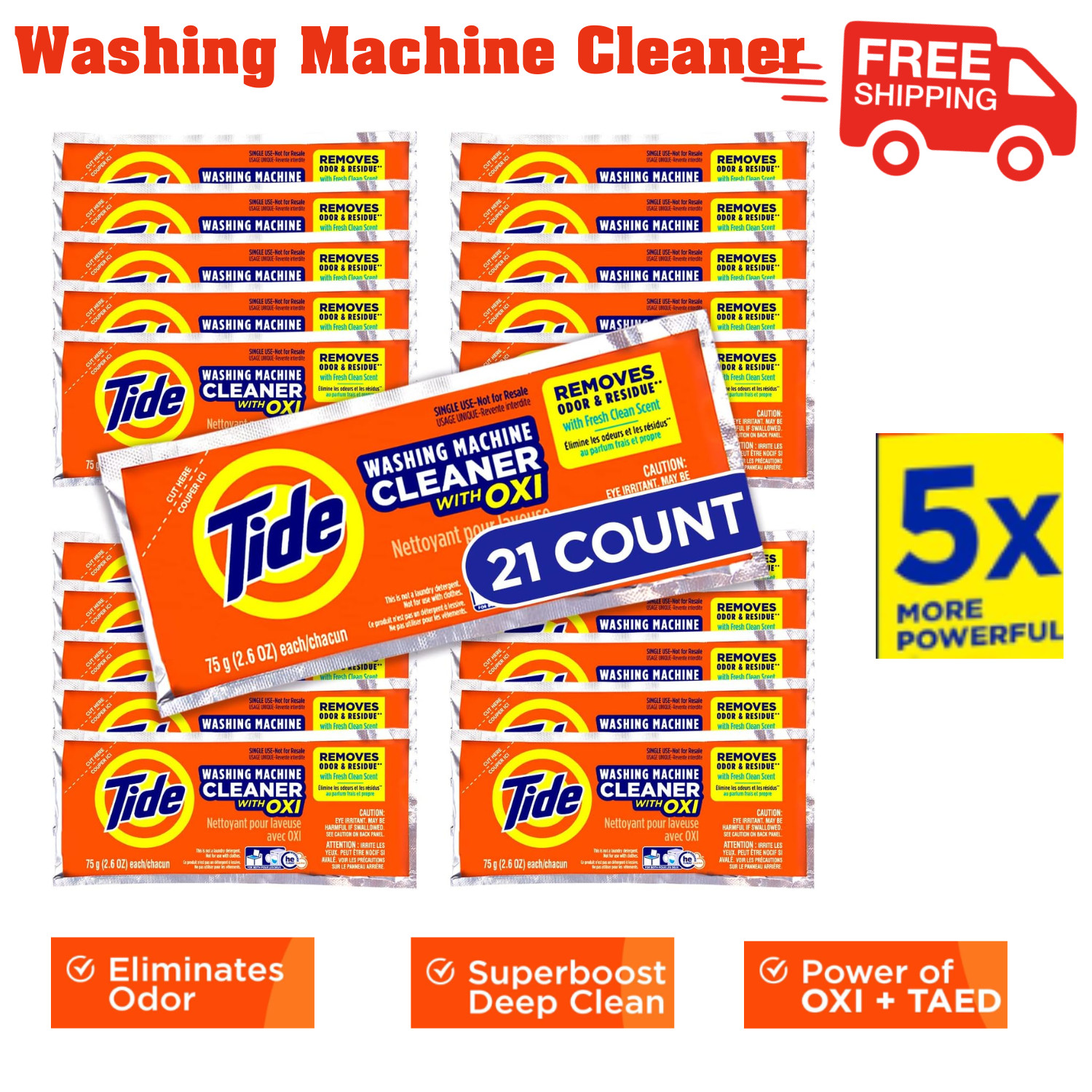 Washing Machine Cleaner by Tide, Washer Machine Cleaner with Oxi 21 Count Fresh gallery