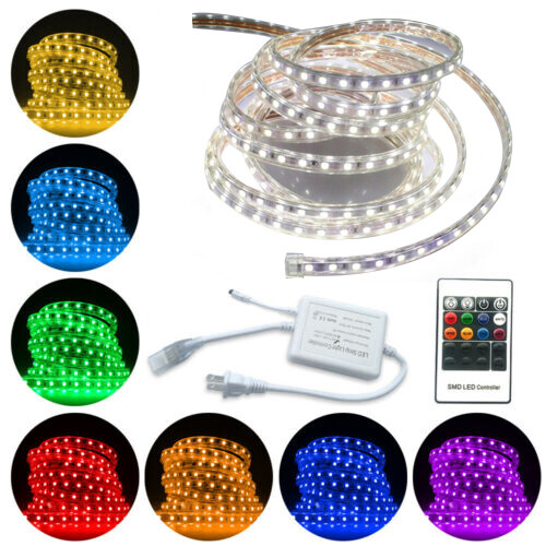 110V LED Strip Rope Light SMD 5050 Flexible Home Outdoor Tape Waterproof 5M-30M gallery