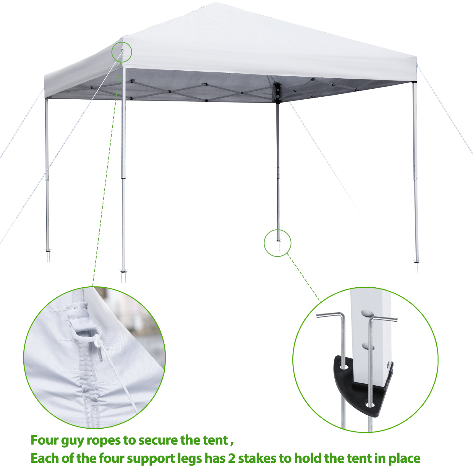 10x10 FT Instant Pop-Up Waterproof Canopy Tent Gazebo Adjustable Heights W/Bag gallery
