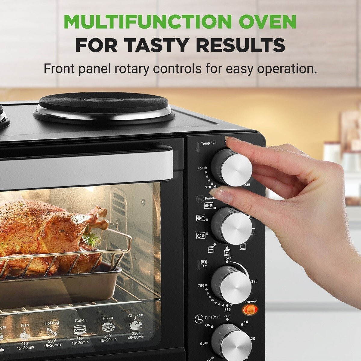 NutriChef Multi-Function Convection Oven - Counter Top Rotisserie Toaster Oven gallery