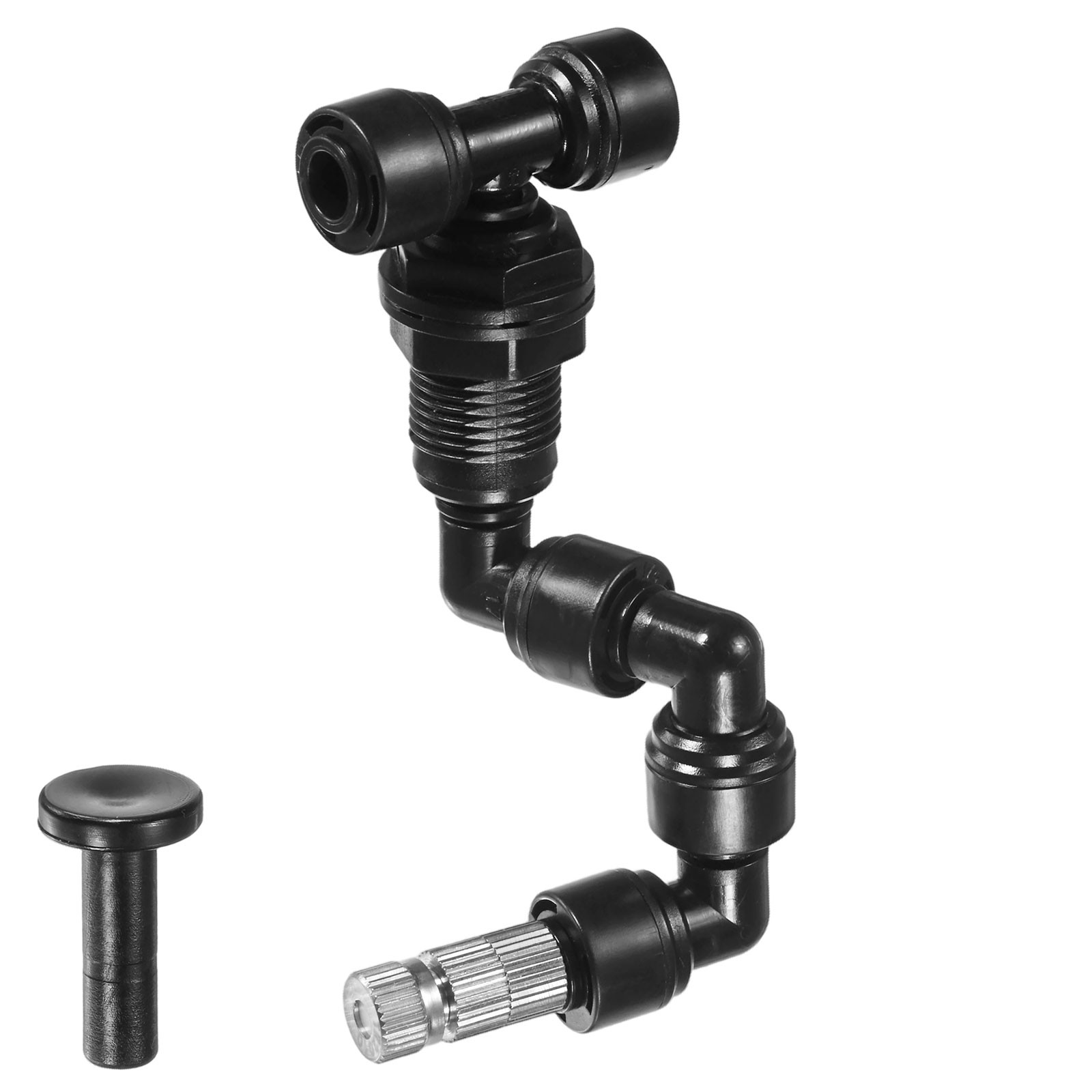 1/4" Copper Reptile Misting Spray Nozzle with Plug [Black, 0.2mm Pore] gallery