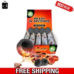100 Pack Quick Light Charcoal Tablets for Incense – 33Mm Resin Burner
