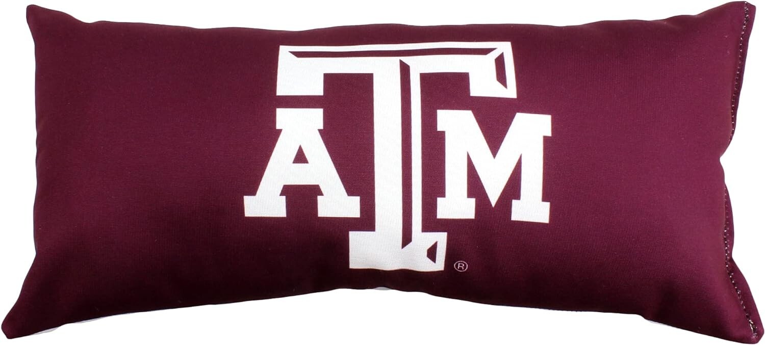 College Covers Solid Color Bolster Travel Pillow, 1 Count (Pack of 1), Texas A&m gallery