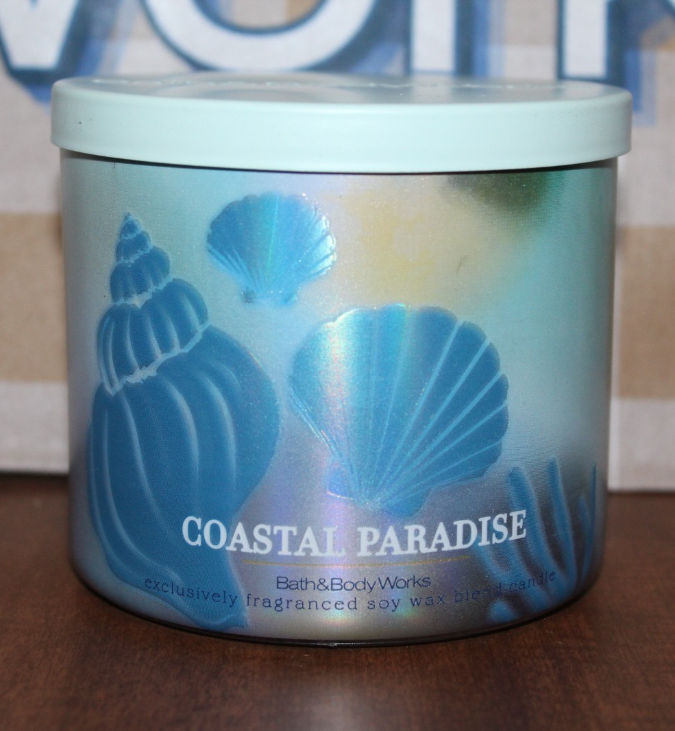 Bath & Body Works COASTAL PARADISE 3 Wick SCENTED Candle 25-45 Hrs New! gallery