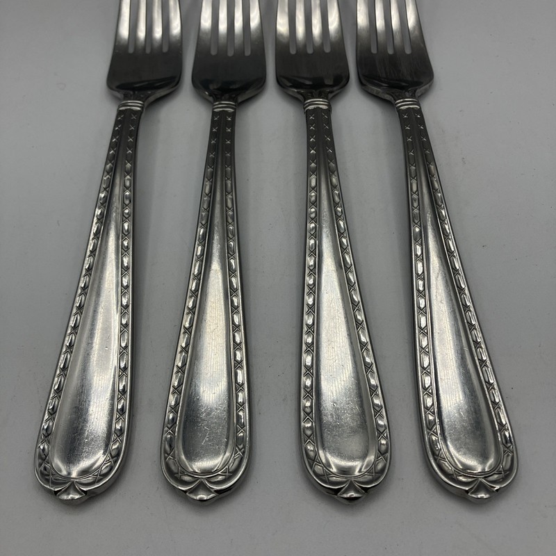Lot (4) HAMPTON Silversmiths NOBILITY Stainless 8-1/8" Dinner Forks Fork Set gallery