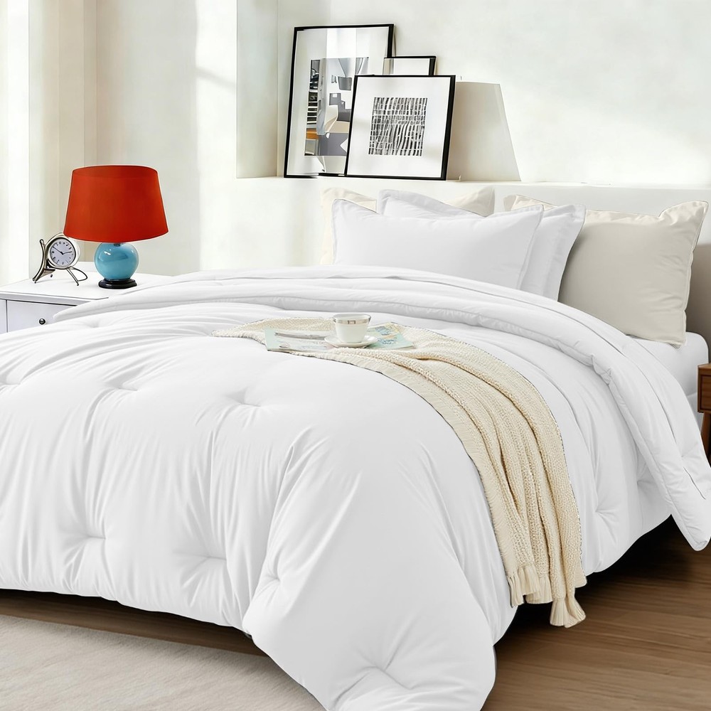 Easthome Twin Comforter Set 5 Pieces - Ultra-Soft Bed in a Bag Twin Size, Cozy L