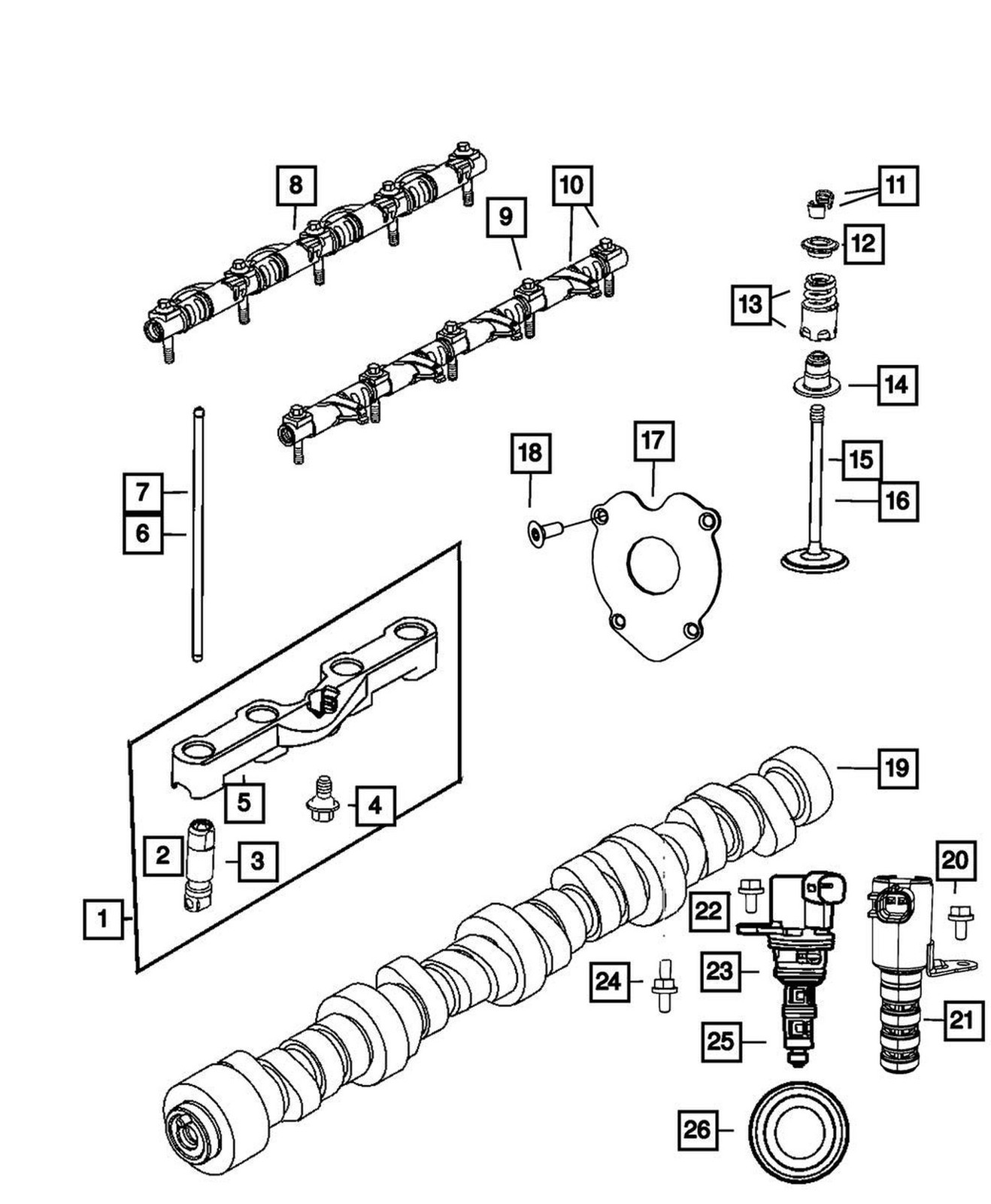 MDS 5.7 HEMI Engine Camshaft Lifter Kit Head Gasket Set Replacement for Jeep ... gallery