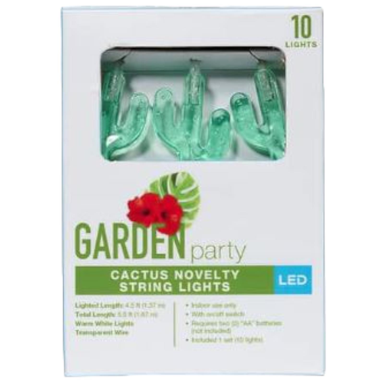 Tropical LED String Light Pink Flamingo Green Palm Tree Cactus Indoor Decor 5.5' gallery