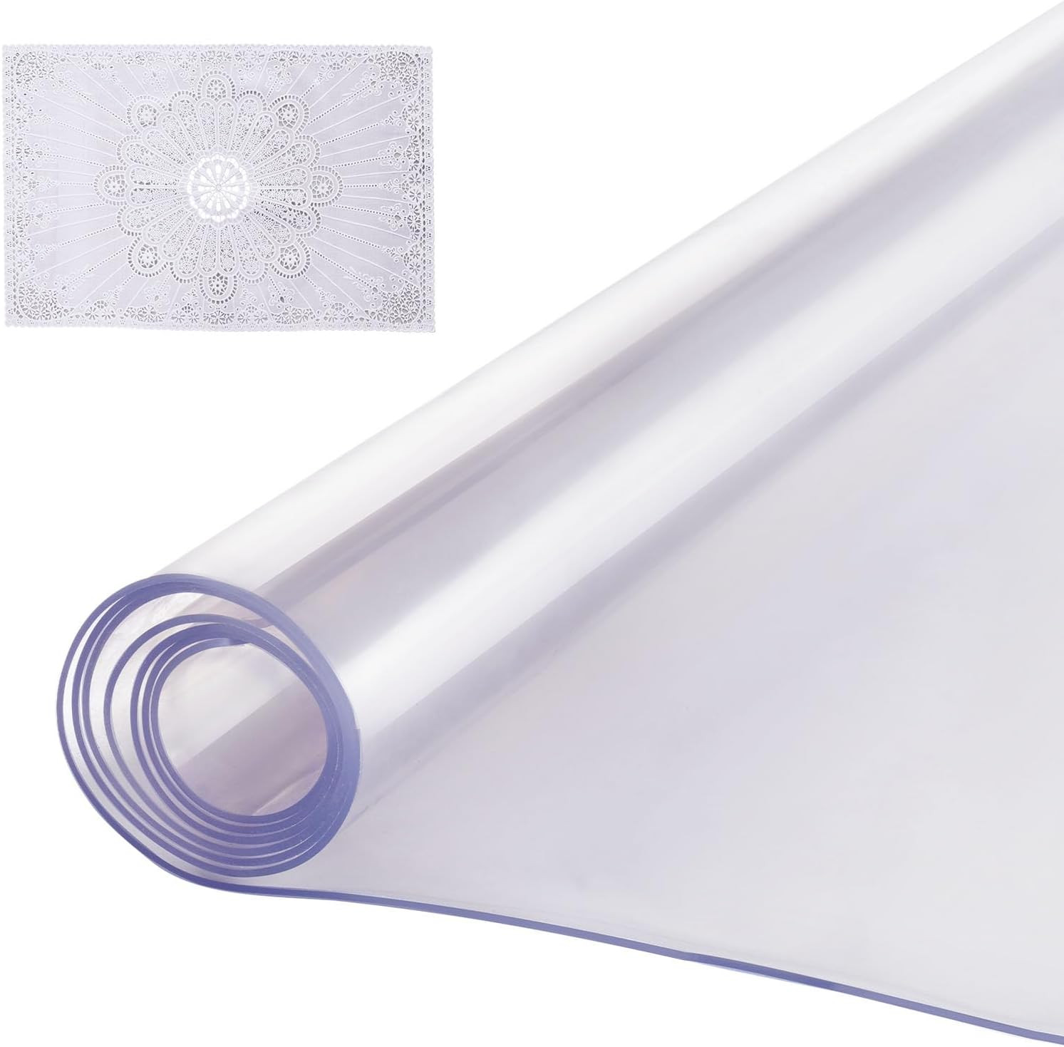 VEVOR Plastic Table Cover, 42 X 72 Inch 2.0 Mm Thick Clear Rectangle PVC Desk Ma gallery