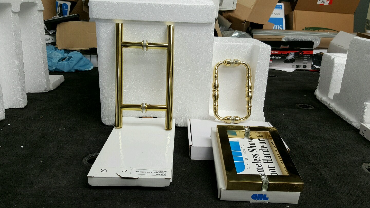 SHOWER DOOR 6" (H) OR SQUARE DOUBLE SIDED HANDLES IN ALL FINISHES SEE BELOW gallery