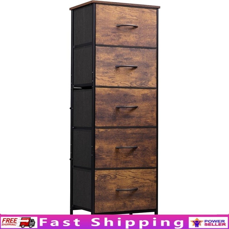 5 Drawer Tall Storage Dresser Lightweight Organizer Bedroom Living Room New gallery
