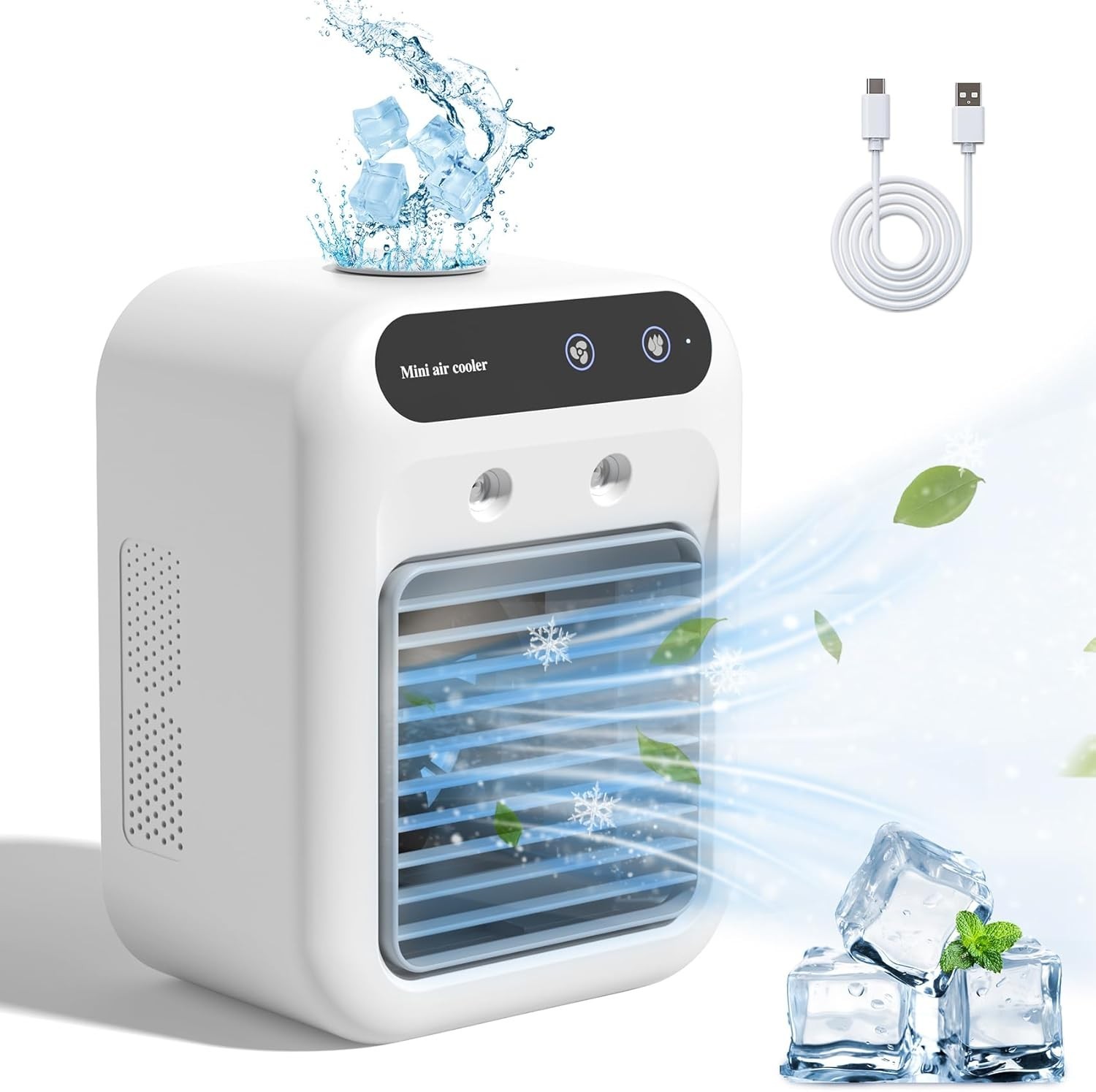 Portable Air Conditioner Rechargeable Mini AC Cooling Fan 2 Speed Spray gallery