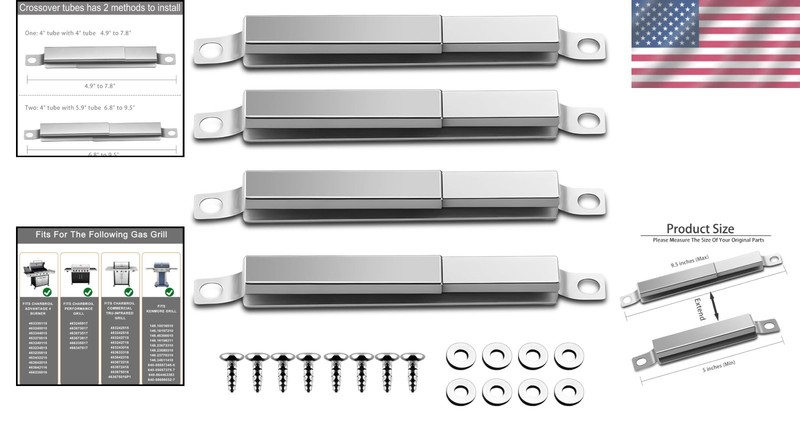 Universal Adjustable Crossover Tubes, Charbroil Carryover Tube for Charbroil 463 gallery