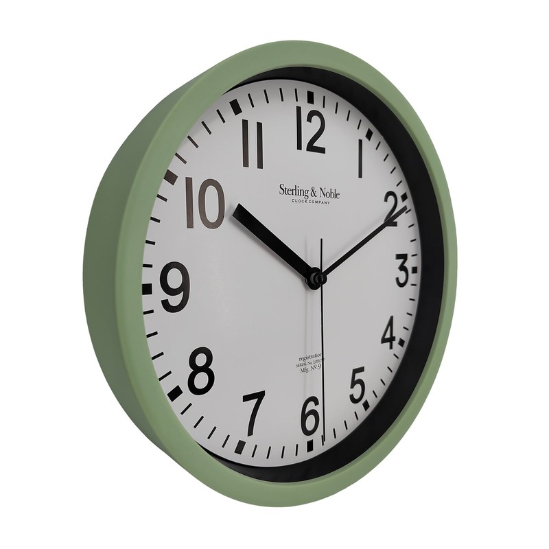 Basic Indoor 8.78" Sage Analog Round Modern Wall Clock gallery