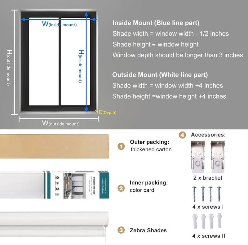 Zebra Dual Roller Blinds Horizontal Window Shade Blind Easy to Install Curtains gallery