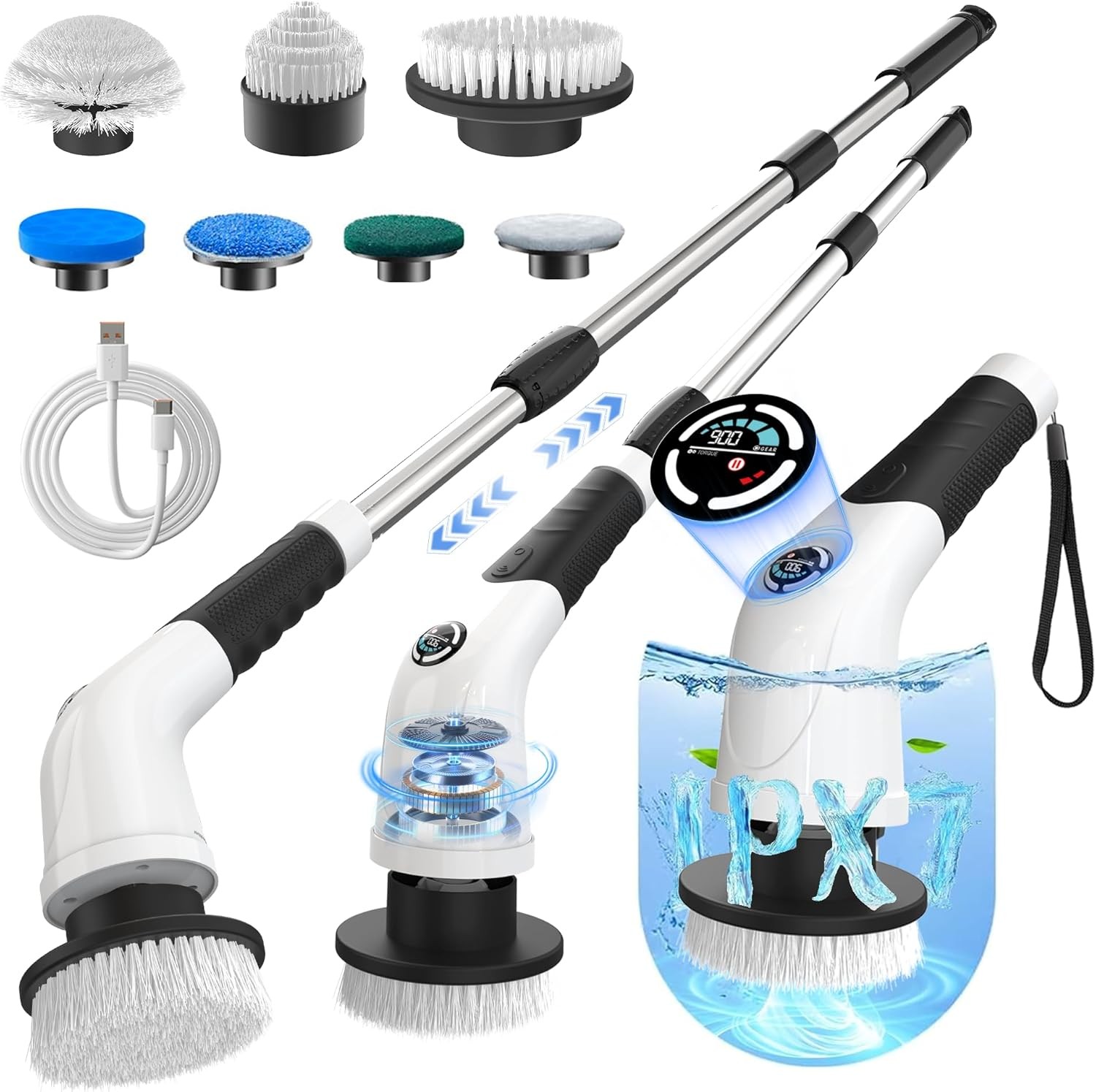 Heavy Duty Cleaner Tools Electric Spin Scrubber 180 Min Runtime gallery